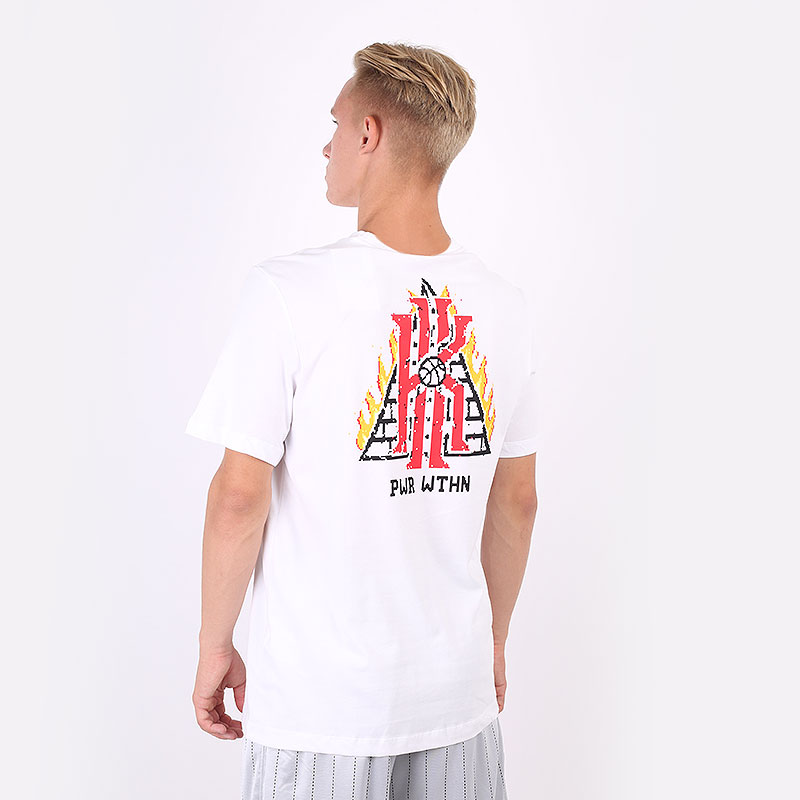 мужская белая футболка Nike Dri-FIT Kyrie Logo Basketball T-Shirt DJ1566-100 - цена, описание, фото 4